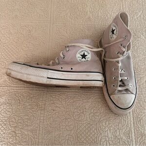 Converse Chuck Taylor Platform High Tops Lavender Purple Canvas Y2K Size 8.5